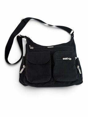 BAGGALLINI Black Nylon Crossbody Travel Organizer Shoulder Bag one size